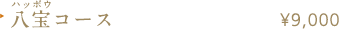 八宝（ハッポウ）コース ¥9,000