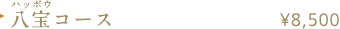 八宝（ハッポウ）コース ¥8,500
